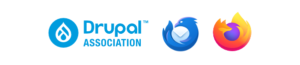 Drupal Association, Thunderbird and Firefox Logo