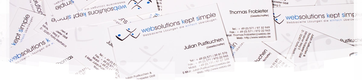 Vistitenkarten webks: websolutions kept simple