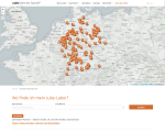 cube - Zahn der Zukunft Website: Laborfinder mit Open Streetmap Karte