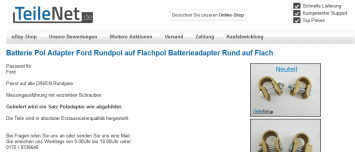 Teilenet.de JTL Shop eBay Template Erstellung eazyAuction