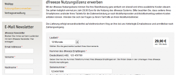 eCommerce Online Bestelllösung dfreeeze Nutzungslizenz erwerben