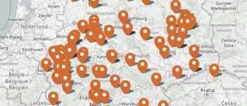 cube - Zahn der Zukunft Website: Laborfinder mit Open Streetmap Karte