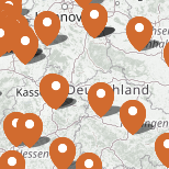 cube - Zahn der Zukunft Website: Laborfinder mit Open Streetmap Karte