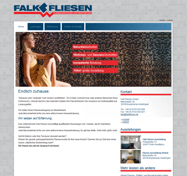 Webdesign Falk Fliesen aus Espelkamp