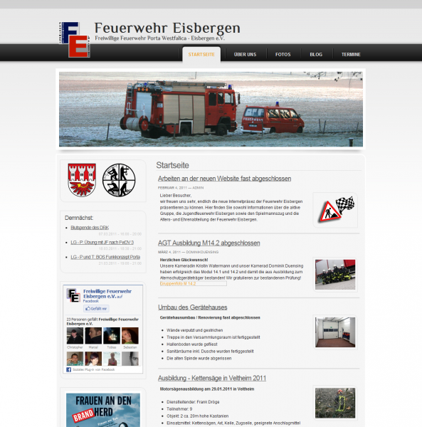 Drupal CMS Webdesign Freiwillige Feuerwehr Porta Westfalica Eisbergen