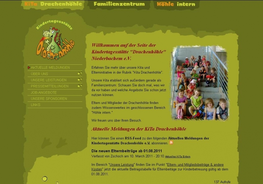 Webdesign Drupal Internetauftritt Kindertagesstätte Drachenhöhle e. V.