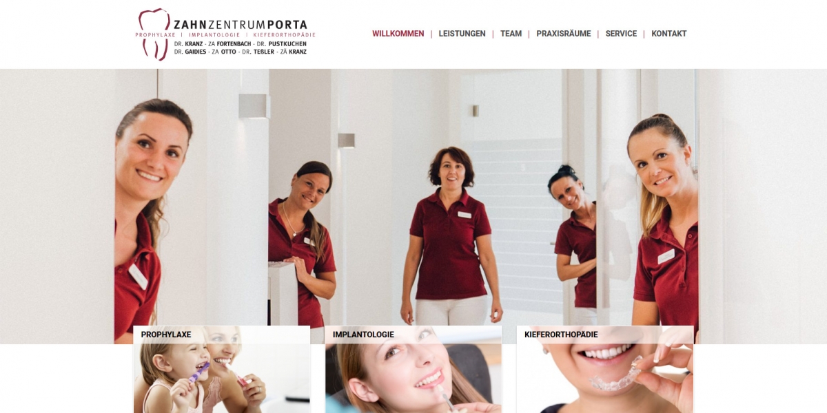 Startseite Zahnzentrum Porta Westfalica - Headerbild Team