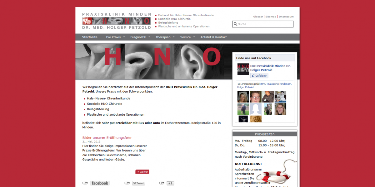 HNO-Minden.de - Drupal 7 CMS Internetauftritt Webdesign