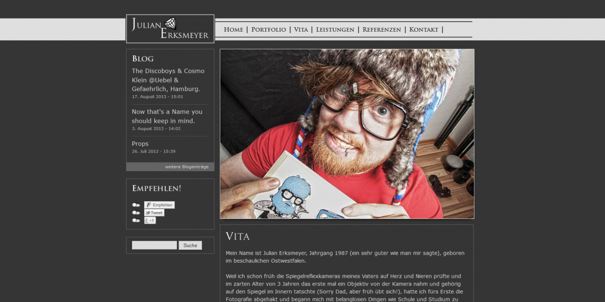 Drupal 7 Webdesign - Julian Erksmeyer, Fotograf