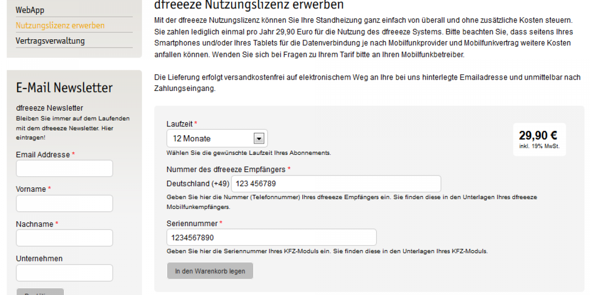 eCommerce Online Bestelllösung dfreeeze Nutzungslizenz erwerben eCommerce Online Bestelllösung dfreeeze Nutzungslizenz erwerben