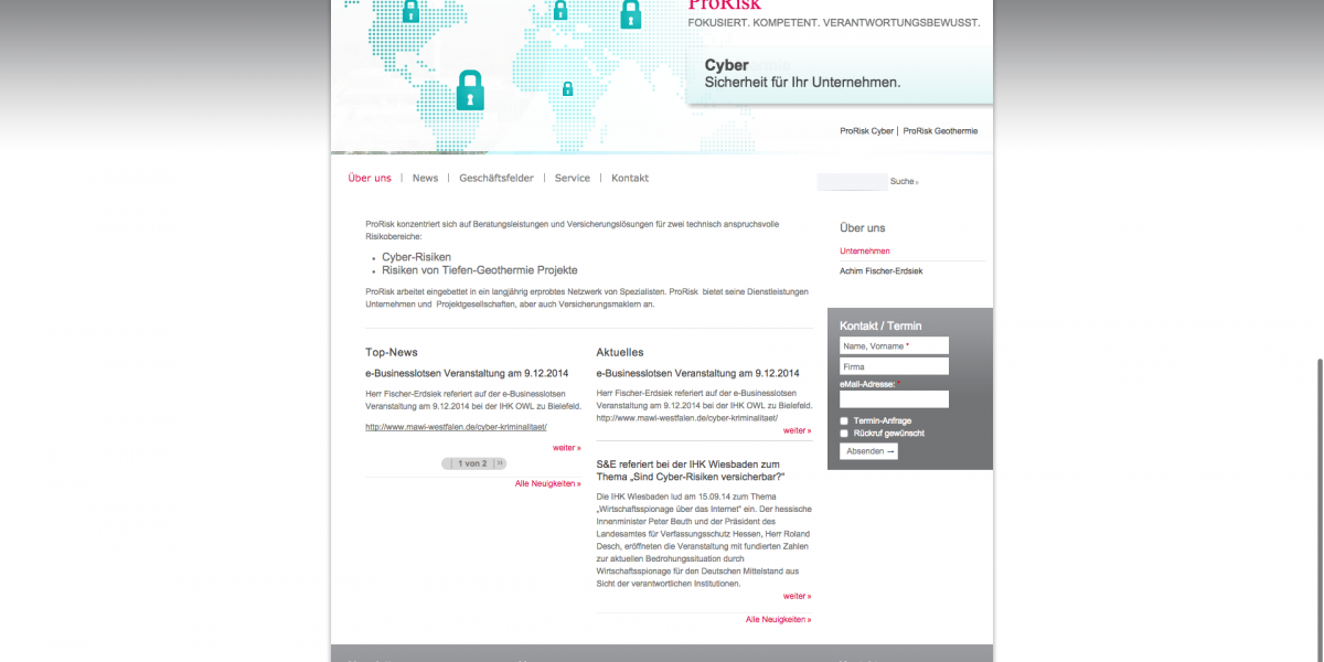 ProRisk.de: Drupal 7 CMS Webdesign