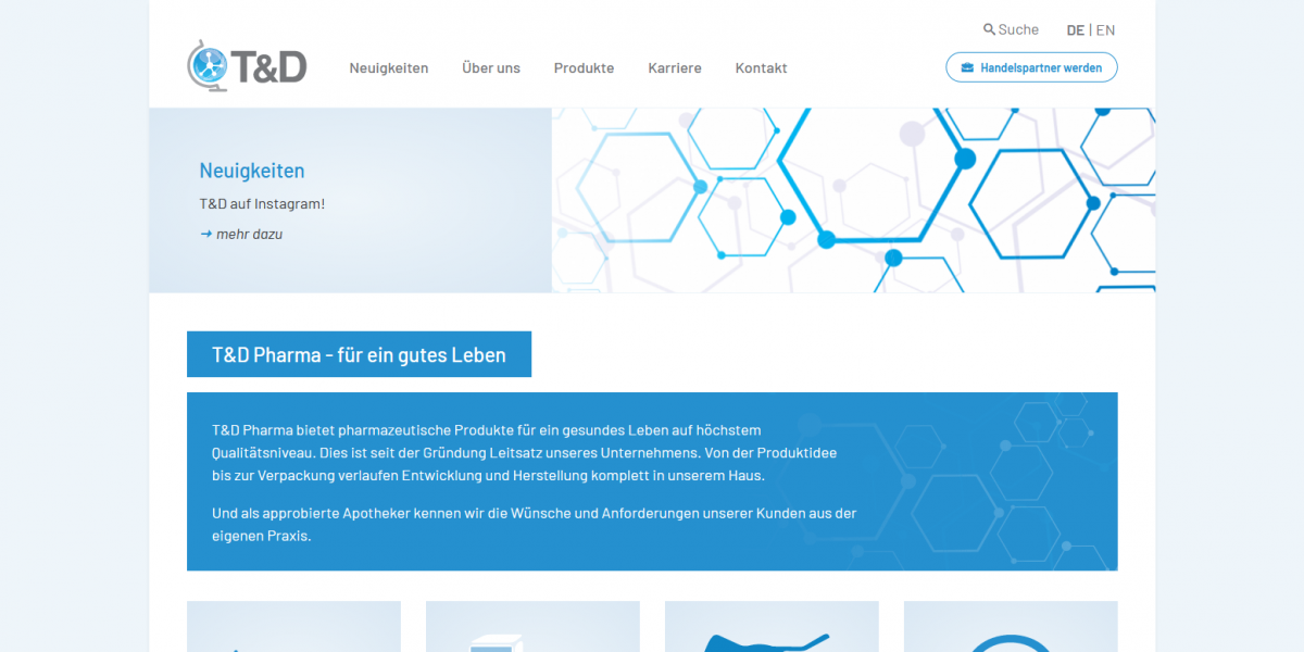 Mehrsprachige Drupal CMS Website für das international agierende Pharmaunternehmen TD-Pharma