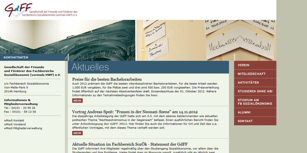 Portierung Drupal Website GdFF Sozialökonomie Universität Hamburg