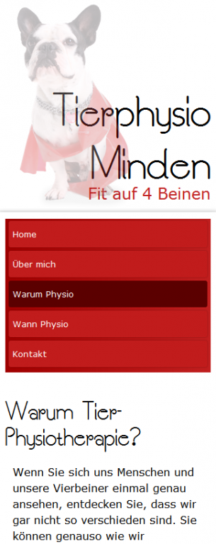 Tierphysiotherapie Minden - Responsive Webdesign