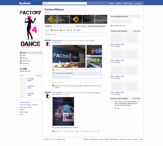 Webdesign & Social Media Integration Factory4Dance aus Porta Westfalica