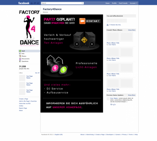 Webdesign & Social Media Integration Factory4Dance aus Porta Westfalica