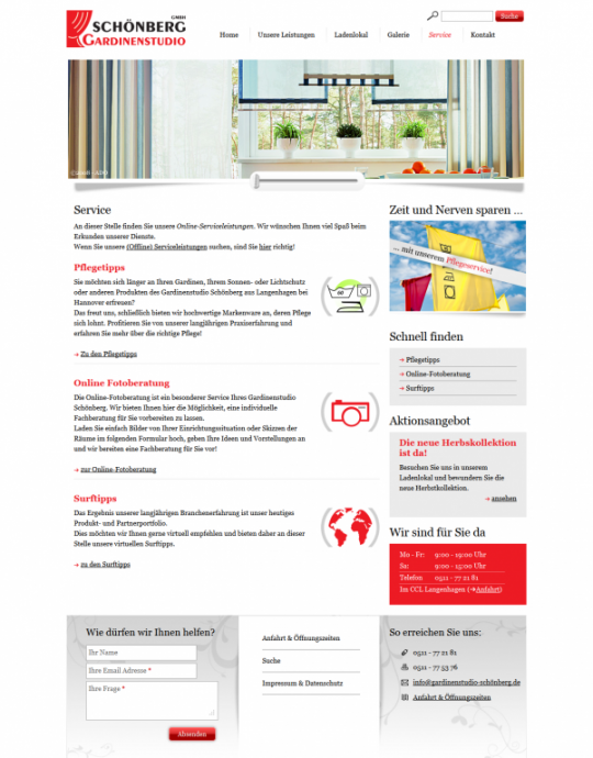 Gardinenstudio Schönberg Hannover - Drupal Website Redesign