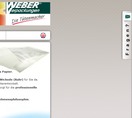 Weber-Verpackungen.de - Webdesign Kontakt Layer