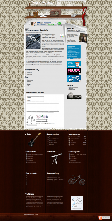 Drupal 7 Webdesign privater Blog Thomas Frobieter