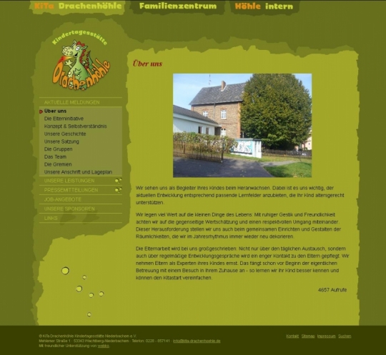 Webdesign Drupal Internetauftritt Kindertagesstätte Drachenhöhle e. V.