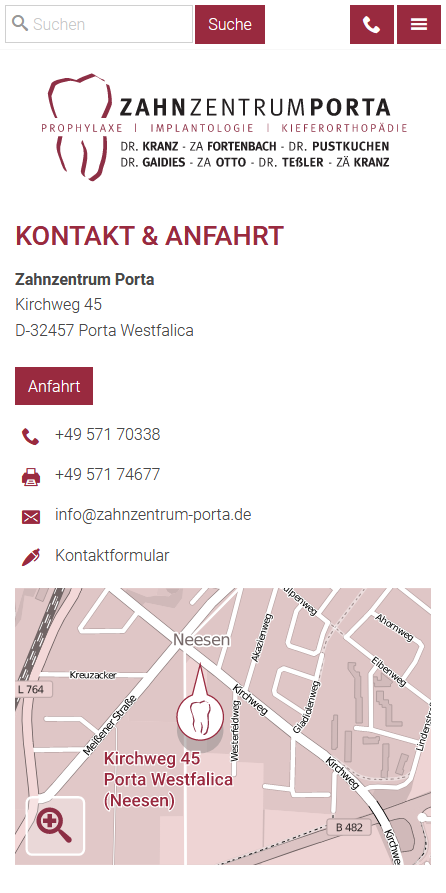 Smartphone: Kontakt & Anfahrt