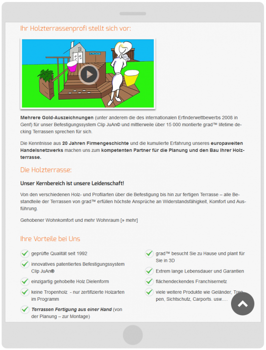 Drupal CMS Responsive Webdesign Tablet Optimierung