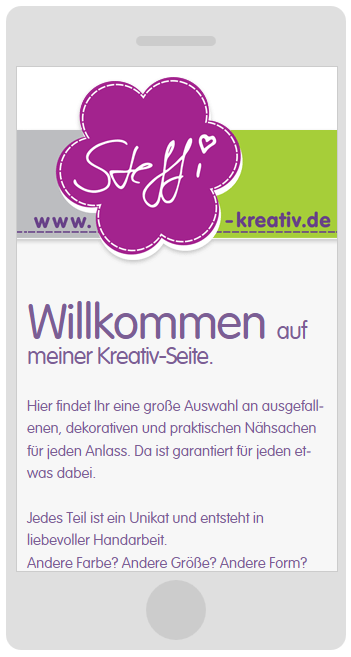 Webdesign Steffi-Kreativ.de - Smartphone Ansicht