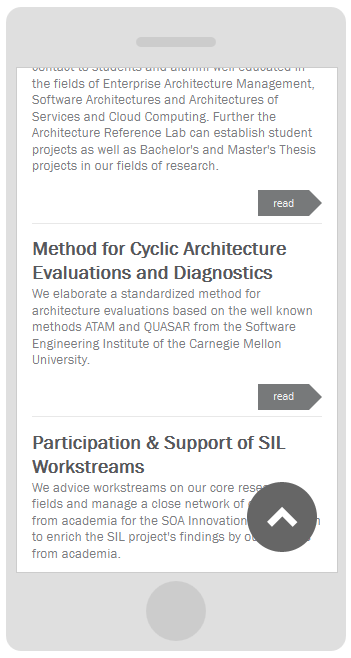 Programmierung Drupal 7 CMS Online-Forschungsplattform Smartphoneansicht