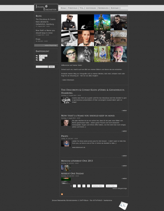 Drupal 7 Webdesign - Julian Erksmeyer, Fotograf