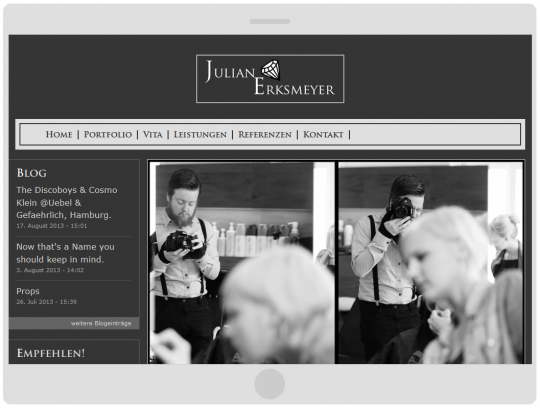Drupal 7 Webdesign - Julian Erksmeyer, Fotograf