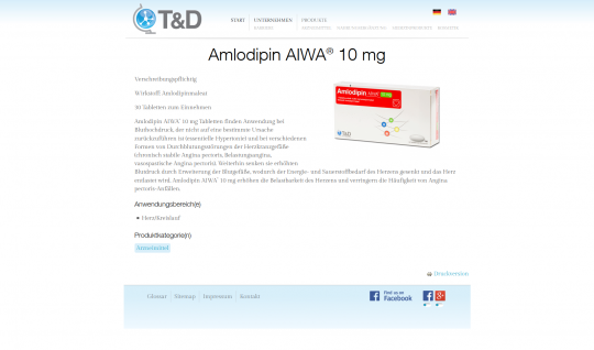 Produktansicht TD-Pharma.de Drupal 7 Webdesign