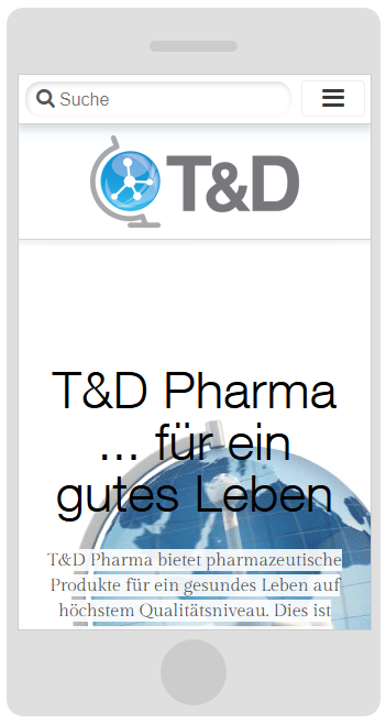 Darstellung auf dem Smartphone TD-Pharma.de Drupal 7 Webdesign