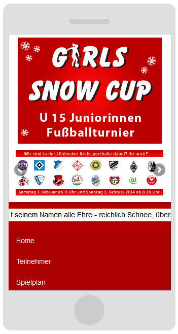 Girlssnowcup.de Webdesign Smartphone Ansicht