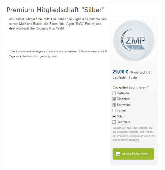 Premium-Mitgliedschaften auf ZMP Live