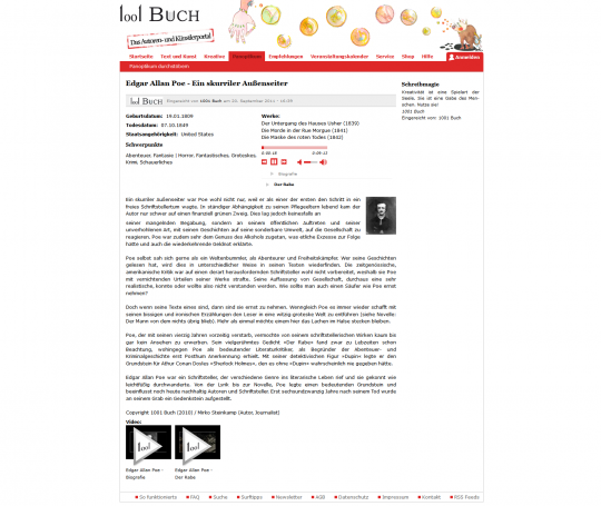 Biografieansicht bei 1001Buch.net
