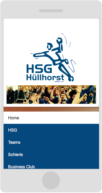 HSG-Huellhorst.de: Responsive Web Design Smartphone Vorschau