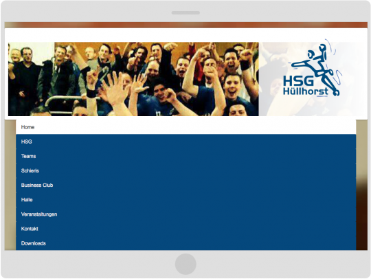 HSG-Huellhorst.de: Responsive Web Design Tablet Vorschau