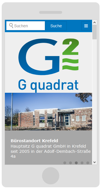 Webdesign mobilgerätefähiger Drupal 7 CMS Internetauftritt G quadrat Geokunststoffgesellschaft