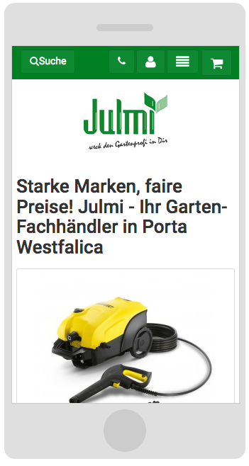 Julmi-Garten.de: Responsive Smartphone Ansicht