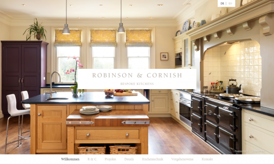 Drupal CMS Webdesign Küchenhersteller Robinson & Cornish Referenz