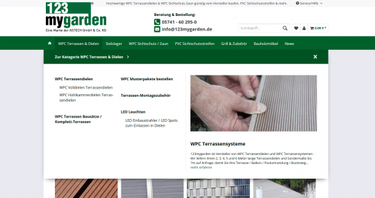 Shop Hauptmenü