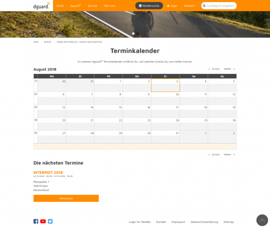 dguard® - Veranstaltungskalender