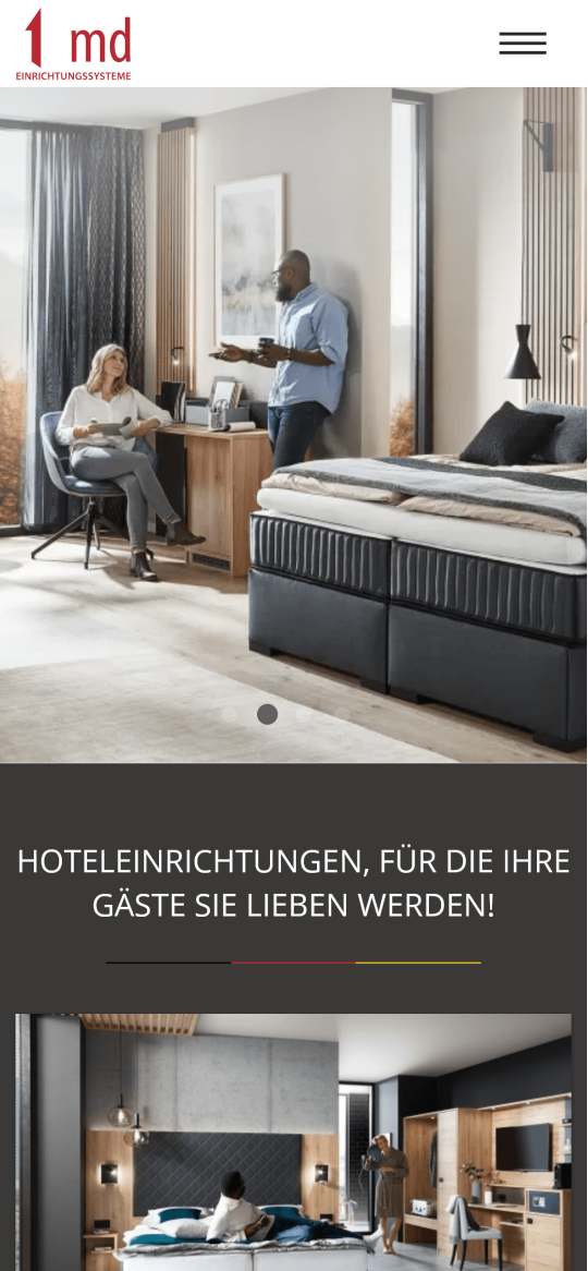 Startseite auf Smartphone