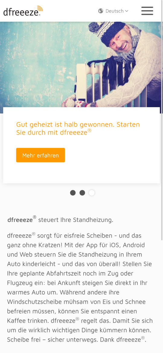 Startseite (Mobilansicht)