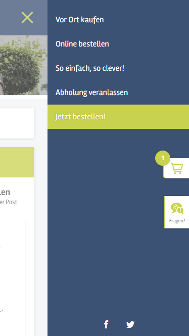 Flexibag.de flexible BigBag Entsorgung Drupal CMS Website Smartphoneansicht Navigation