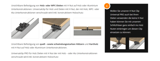 Ausschnitt einer Produkt-Detailseite, jeweils individuell aufgebaut mit DROWL Paragraphs