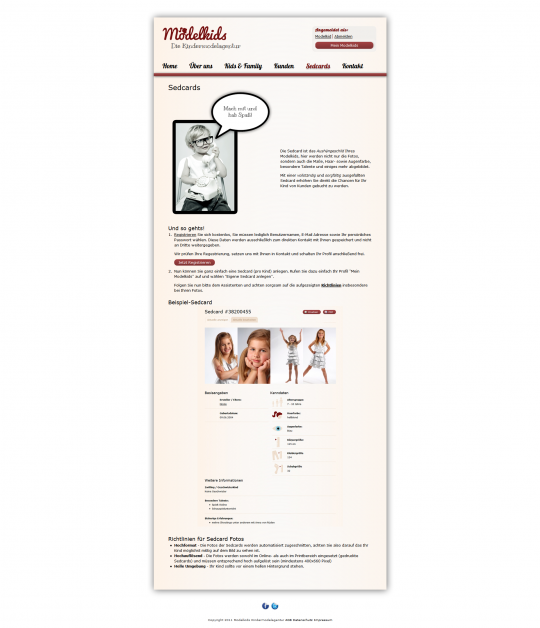 Modelkids.de - Webdesign Drupal CMS Website & Modelportal