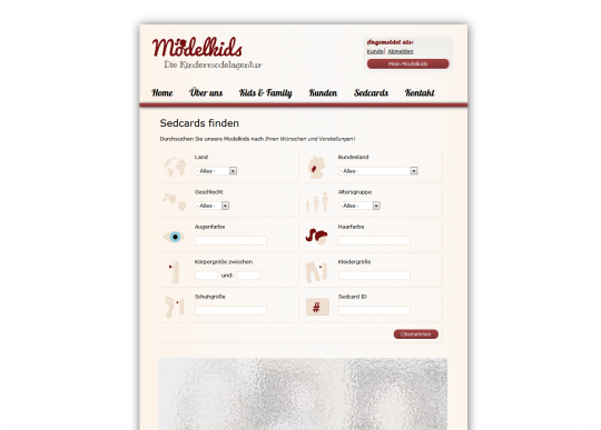 Modelkids.de - Webdesign Drupal CMS Website & Modelportal