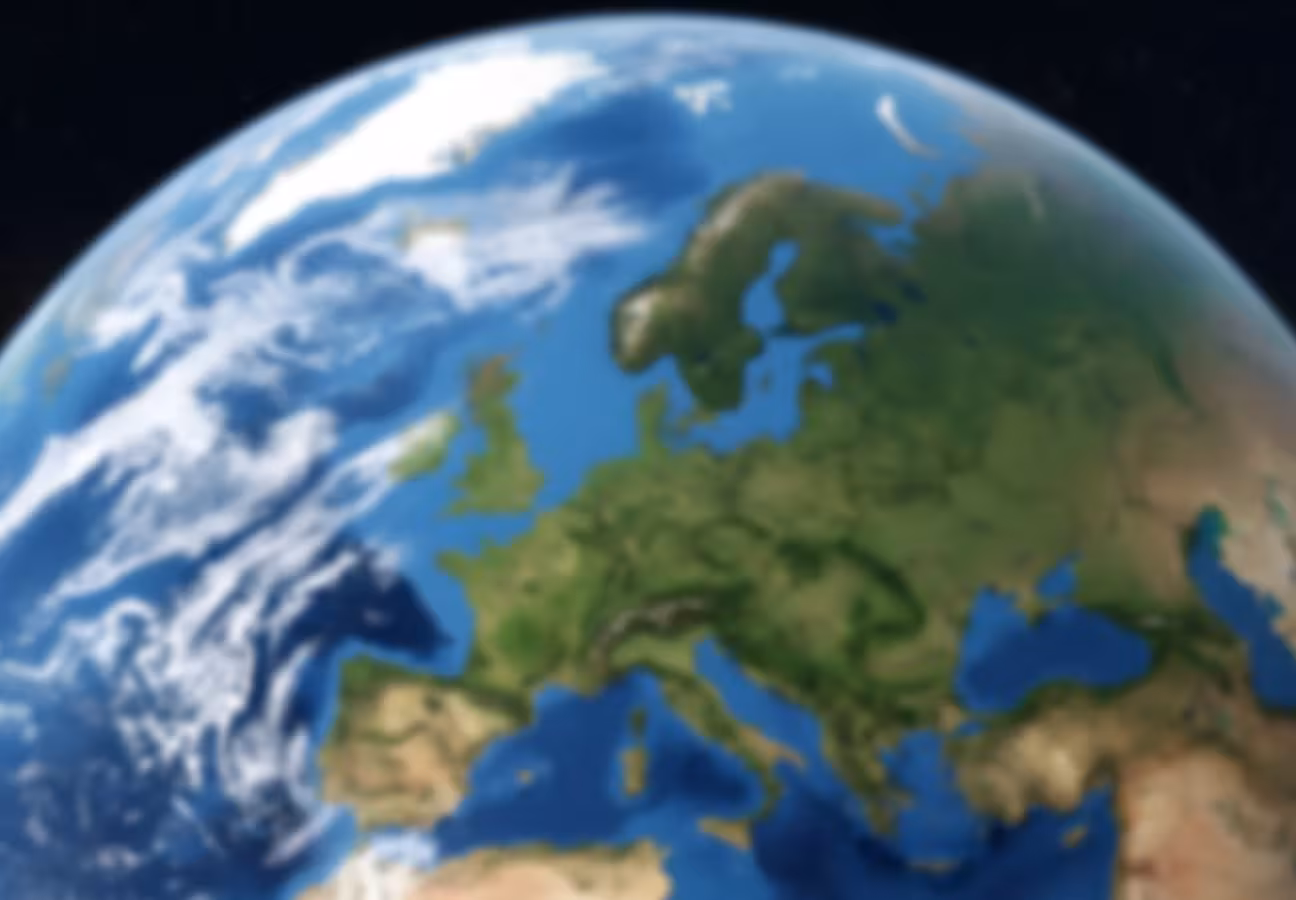 Unscharfes Bild der Erde mit Fokus auf Europa