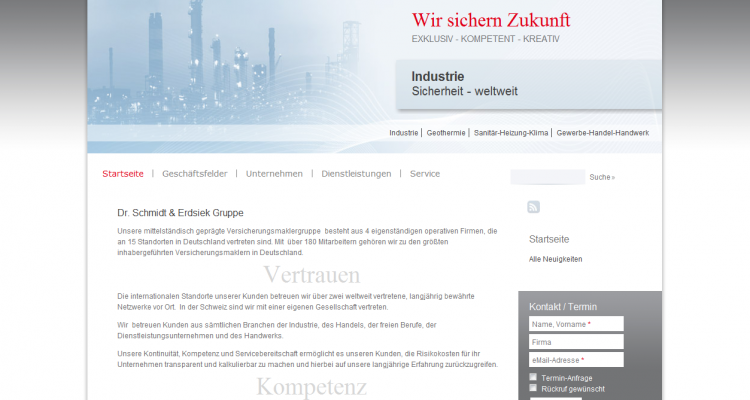 Webdesign Drupal Internetauftritt - Dr. Schmidt und Erdsiek Gruppe